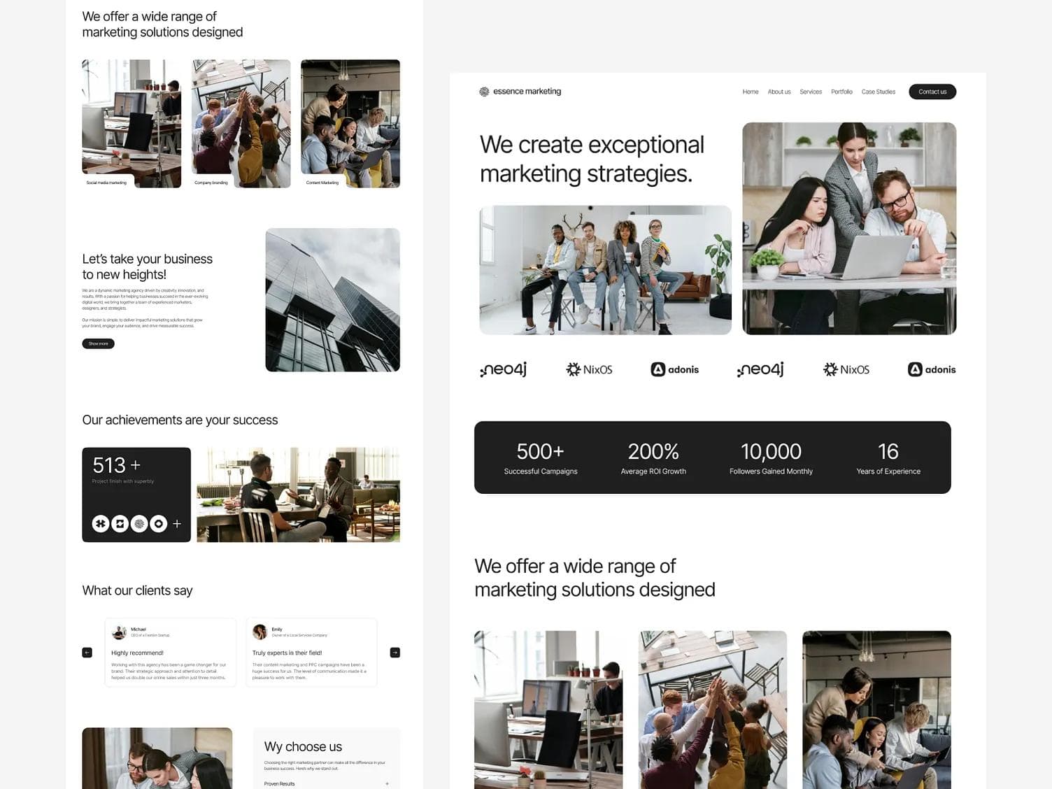Website Landing page