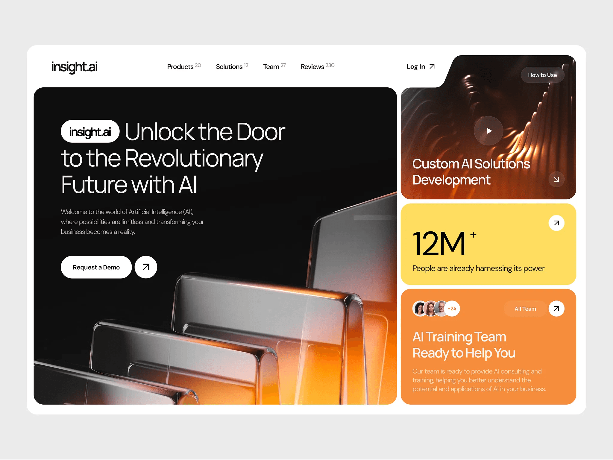 AI website development hero section